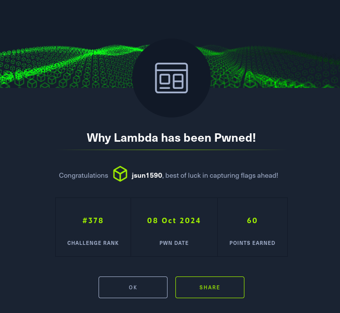 HTB: Why Lambda